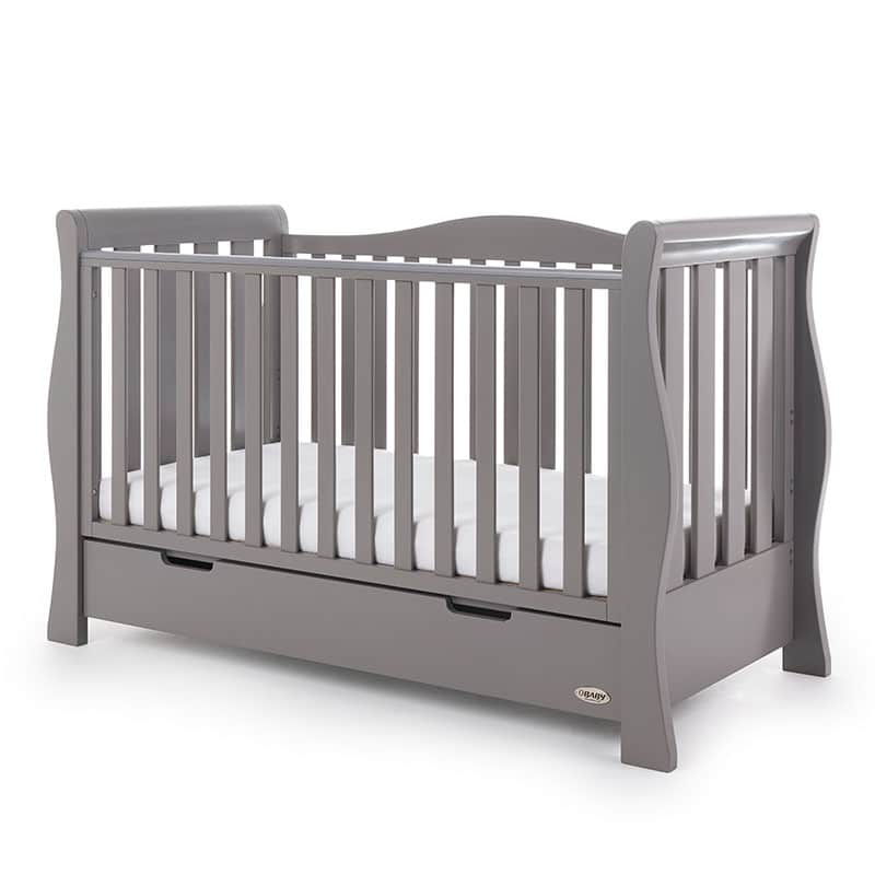 Obaby Stamford Luxe Sleigh Cot Bed Taupe Grey Baby And Child Store
