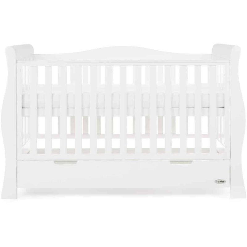 Obaby Stamford Luxe Sleigh Cot Bed - White 2