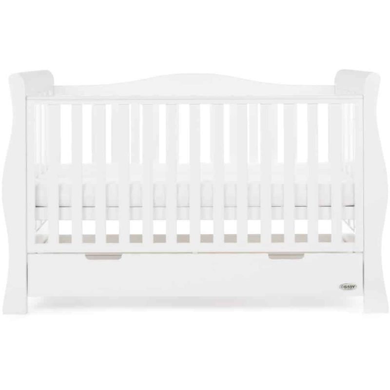 Obaby Stamford Luxe Sleigh Cot Bed - White 3