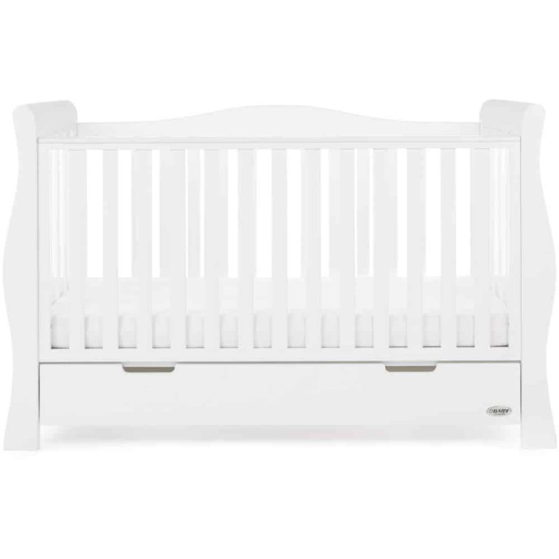 Obaby Stamford Luxe Sleigh Cot Bed - White 4