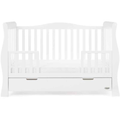 Obaby Stamford Luxe Sleigh Cot Bed - White 5