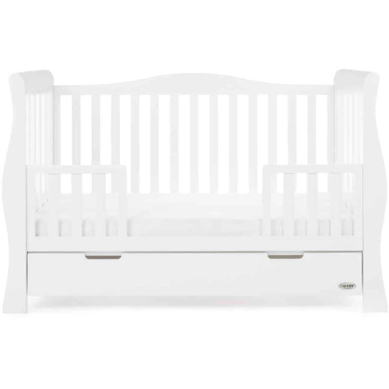 Obaby Stamford Luxe Sleigh Cot Bed - White 5