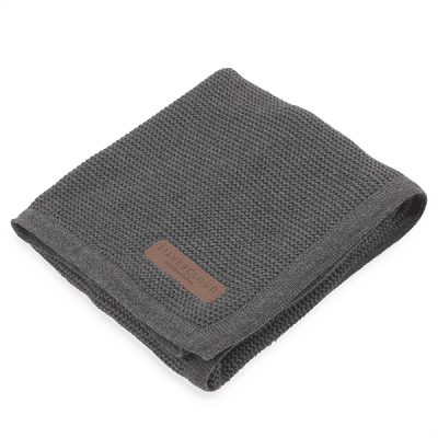 silver cloud pram blanket 100% cotton dark grey