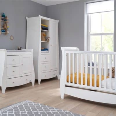 Tutti Bambini Katie 3 Piece Nursery Room Set/Mattress - White