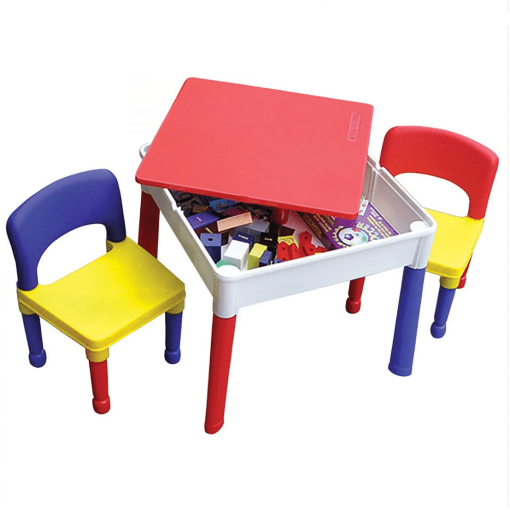 Liberty House Toys - 5 in 1 Multipurpose Square Activity Table & 2 Chairs