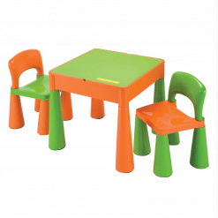 Liberty House Toys Orange and Green Activity Tablese Activity Table & 2 Chairs - ORANGE & GREEN