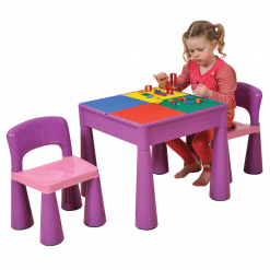 Liberty House Toys - 5 in 1 Multipurpose Activity Table & 2 Chairs - PURPLE1