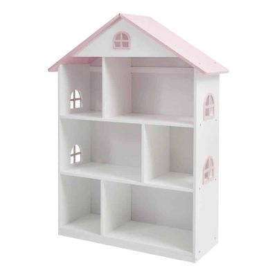 Liberty House Toys Dollhouse Bookcase with Pink Roof