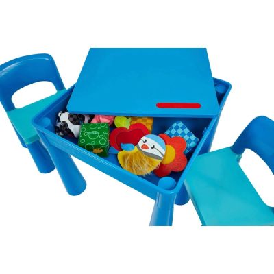 Liberty House Toys 5-in-1 Blue Activity Table and 2 Chairs Set