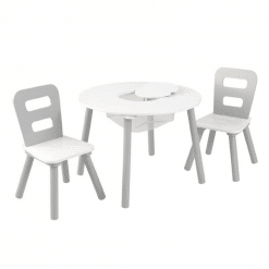 Kidkraft-Round-Storage-Table-2-Chair-Set-Gray-White
