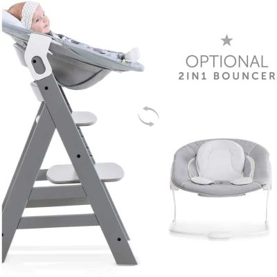 Hauck Alpha+ Grey Wooden Highchair