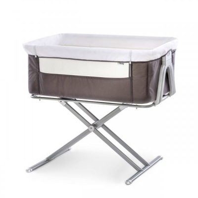 Hauck Face to Me Grey Bedside Cot