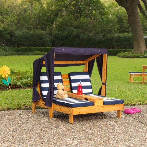 Kidkraft Honey and Navy Double Chaise Lounge