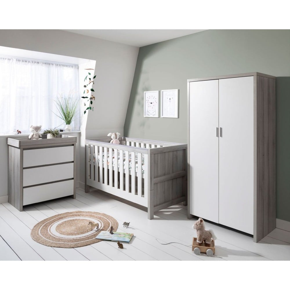 Tutti Bambini Modena 4 Piece Room Set Grey Ash White Baby And