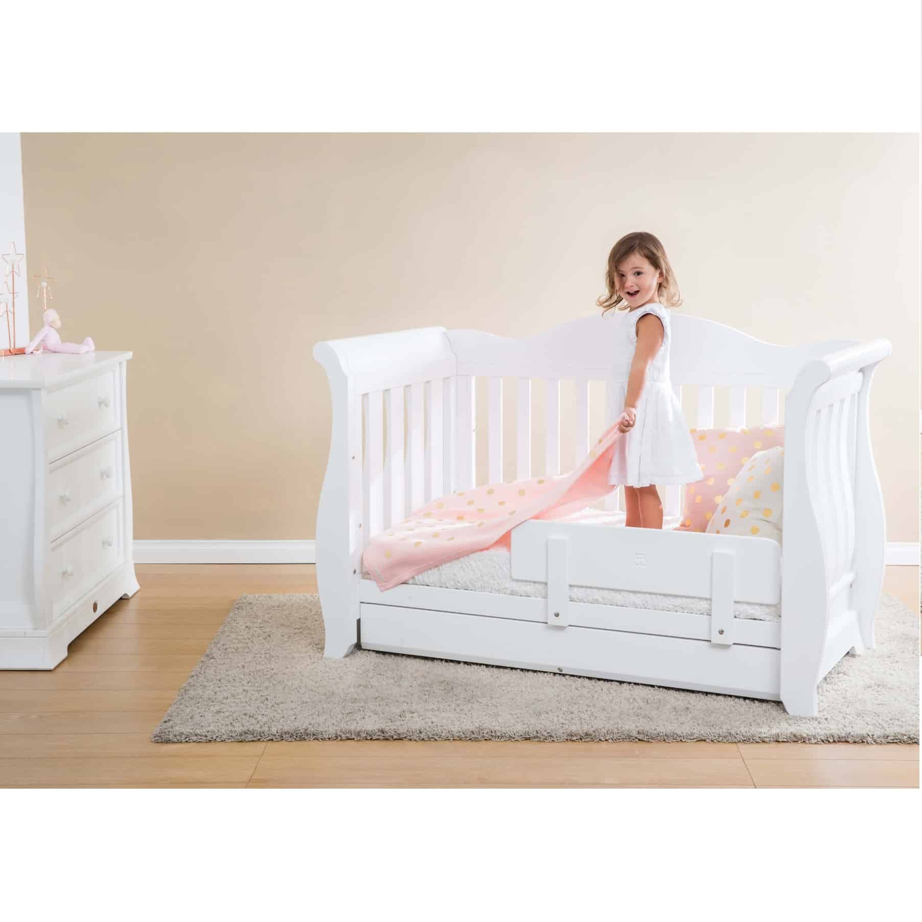 ivory sleigh cot bed