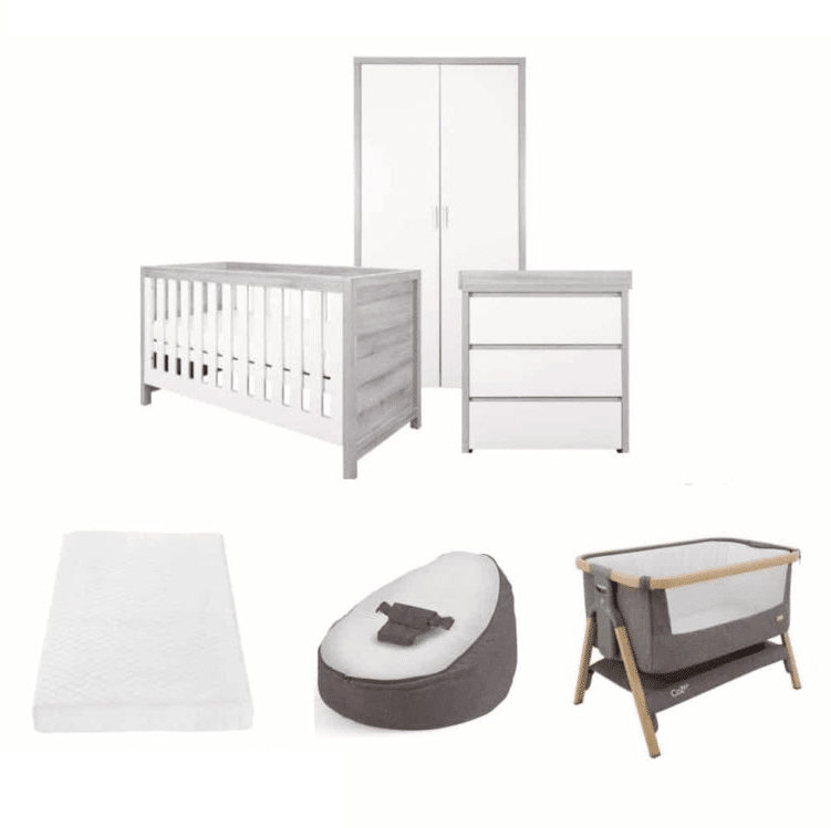 Tutti Bambini Modena 6 Piece Room Set Bundle - Grey Ash/White - Baby and Child Store