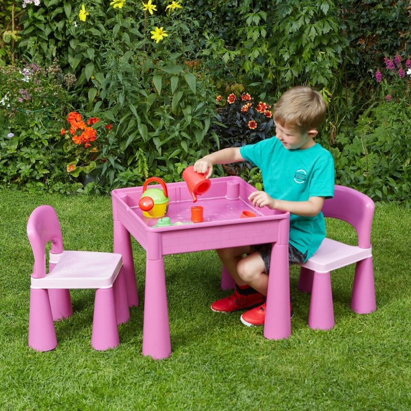 Liberty House Toys 5-in-1 Pink Activity Table and 2 Chairs Set
