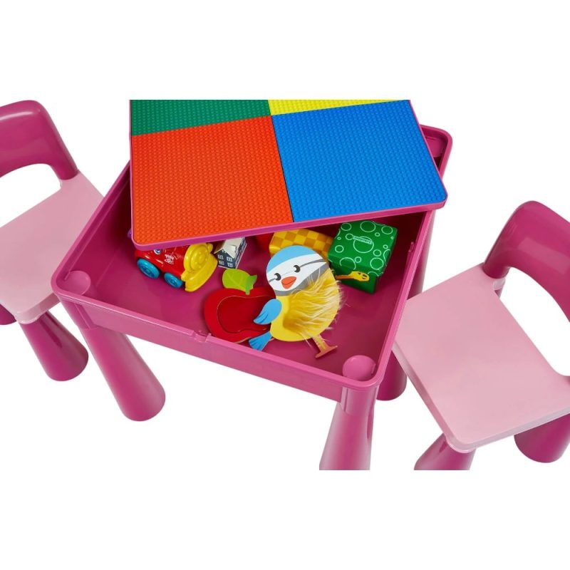Liberty House Toys 5-in-1 Pink Activity Table and 2 Chairs Set