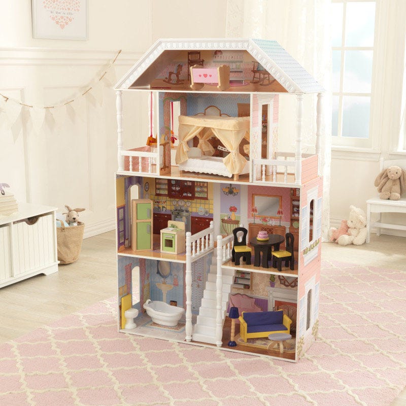 New Kidkraft Savannah Dollhouse 4 Levels Girls Barbie Furniture Doll Play House 