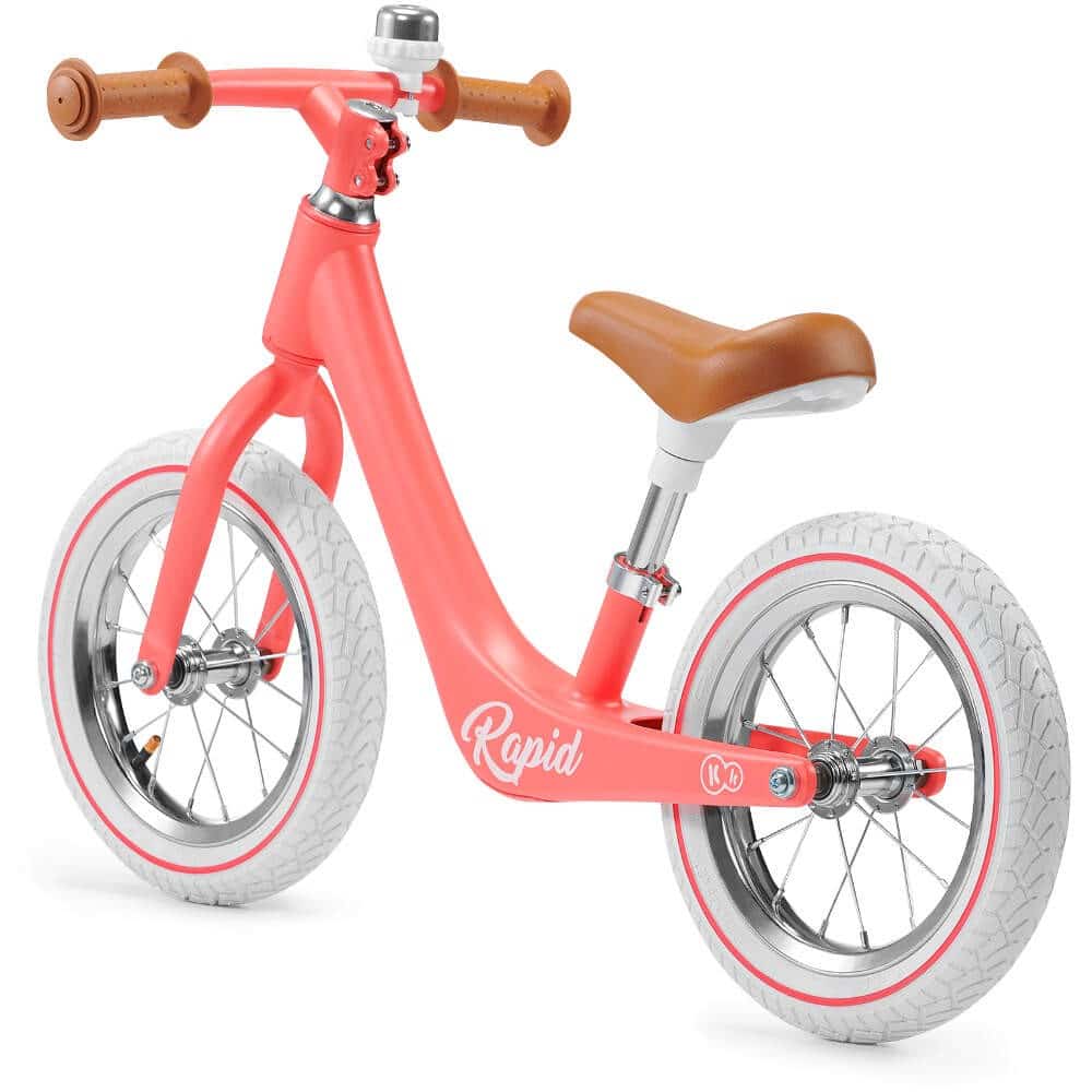 Kinderkraft Balance Bike 12" Kids Balance Bike Adjustable Seat Rapid CORAL 