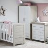Obaby Nika Mini 4 Piece Nursery Room Set/Under Drawer - Grey Wash/White