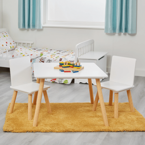 Liberty House Toys White and Pinewood Table and Chair Set