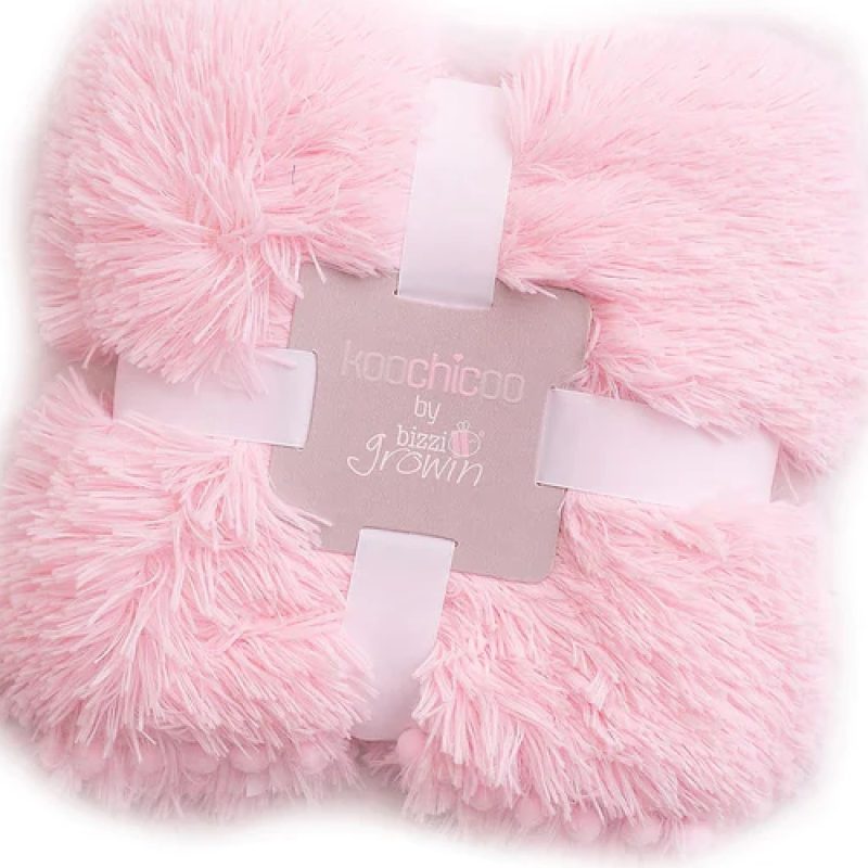 Bizzi Growin Blush Pink Koochicoo Fluffy Baby Blanket