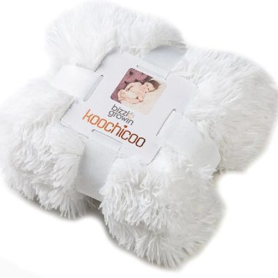 Bizzi Growin Ice White Koochicoo Fluffy Baby Blanket