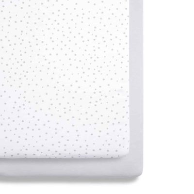 Snuz Crib 2 Pack Fitted Sheets Grey Spot