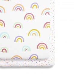 Snuz Crib 2 Pack Fitted Sheets Multi Rainbow
