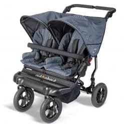 Out 'n' About GT Double Stroller plus Car Seat - Steel Grey