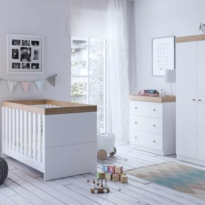 Sennen 3 Piece Nursery Room Set - White/Oak