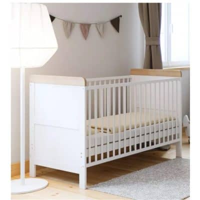The Belstone Cot Bed White and Oak