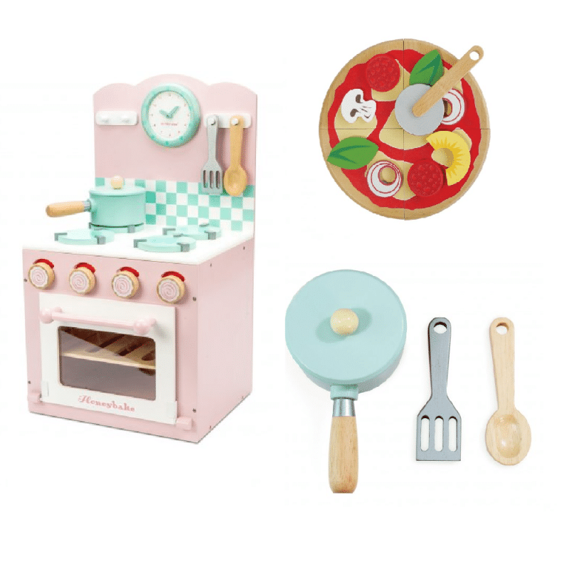 Le Toy Van Oven and Hob Pink with Pizza
