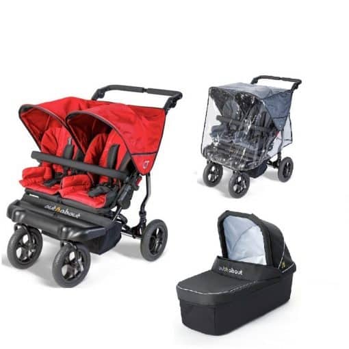 outnabout double nipper gt carnival red one carrycot