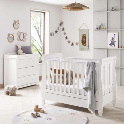 Babymore Eva Dropside 2 Piece Nursery Room Set - White
