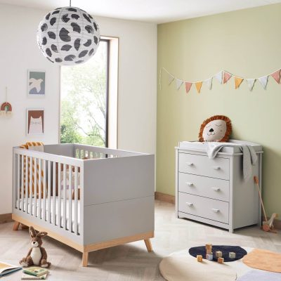Babymore Mona 2 Piece Nursery Room Set - Grey