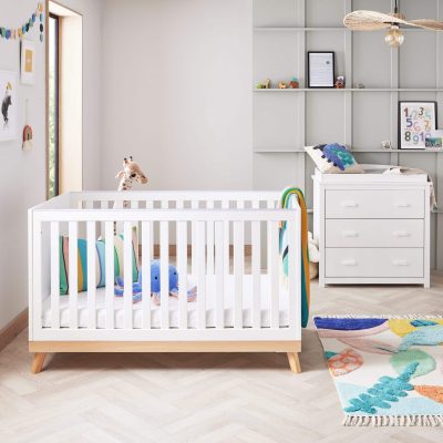 Babymore Mona 4in1 2 Piece Nursery Room Set - White