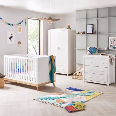 Babymore Mona 3 Piece Nursery Room Set - White
