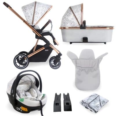 My Babiie Travel System with i-Size Car Seat - Dani Dyer Rose Gold Marble