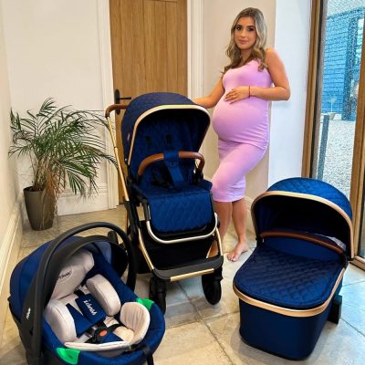My Babiie Travel System with i-Size Car Seat - Dani Dyer Opal Blue