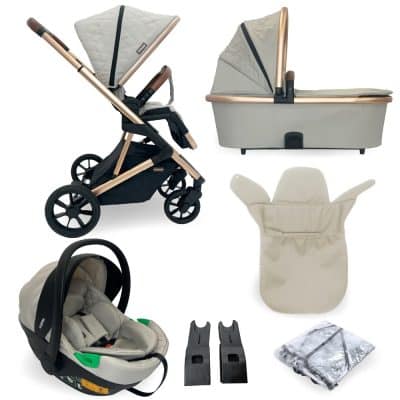 My Babiie Travel System with i-Size Car Seat - Dani Dyer Rose Gold Stone