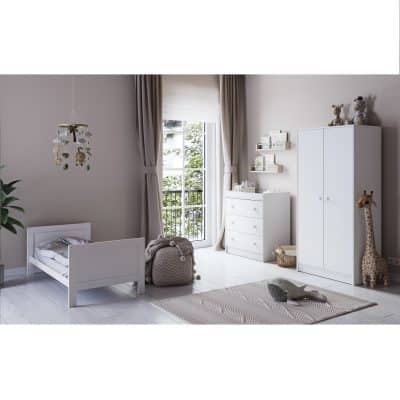 Hatherleigh 3 Piece Nursery Room Set/White + Luxury Nursery Starter Package