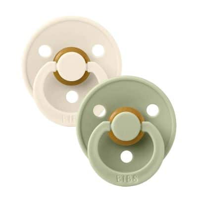 BIBS Pacifier Colour 2 Pack Latex Size 1 - Ivory/ Sage