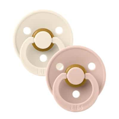 BIBS Pacifier Colour 2 Pack Latex Size 1 - Ivory/Blush