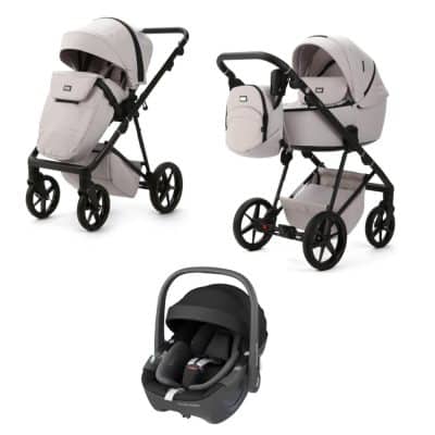 Mee-Go Milano Evo 3in1 Travel System Biscuit + Pebble 360 Car Seat