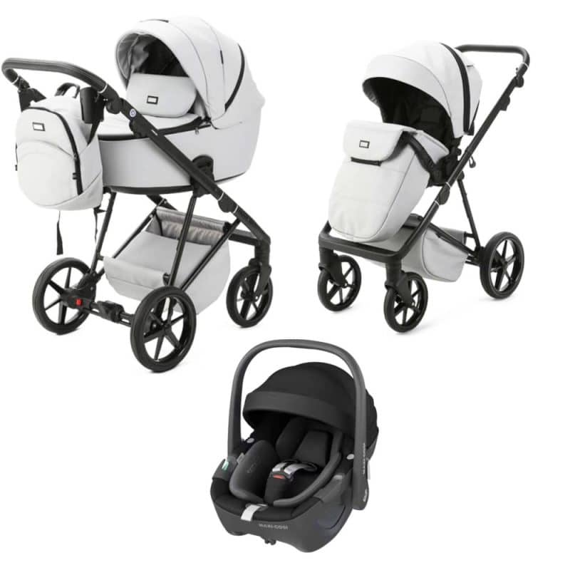 Mee-Go Milano Evo 3in1 Travel System Pearl White + Pebble 360 Car Seat