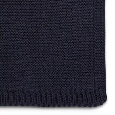 Little Green Sheep Midnight Navy Organic Knitted Cellular Baby Blanket