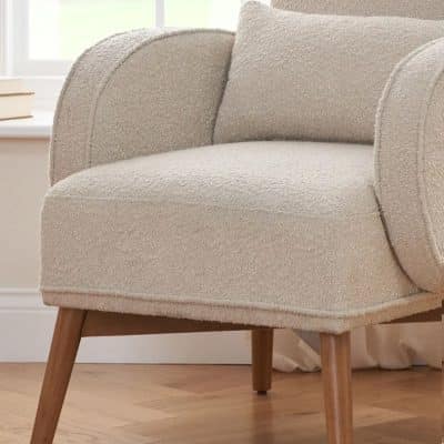 Tutti Bambini Micah Boucle Rocking Chair and Footstool - Biscuit