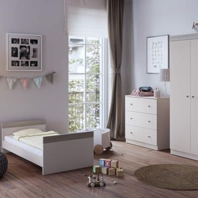 Burlington Cashmere Grey-Ash Room Set Toddler-Bed Mode